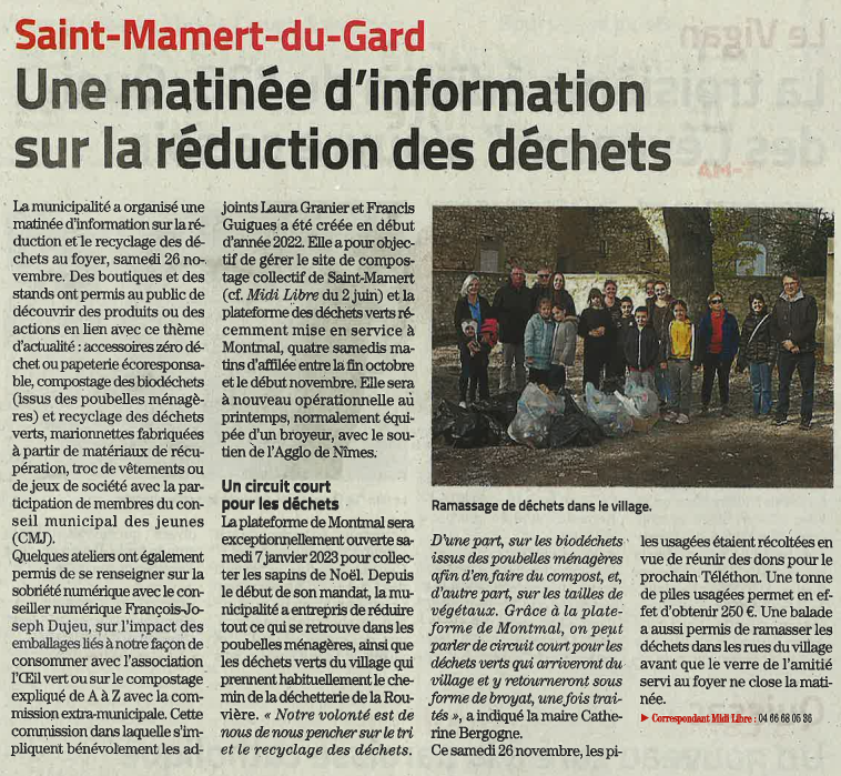 Matinée d'information sur la réduction des déchets