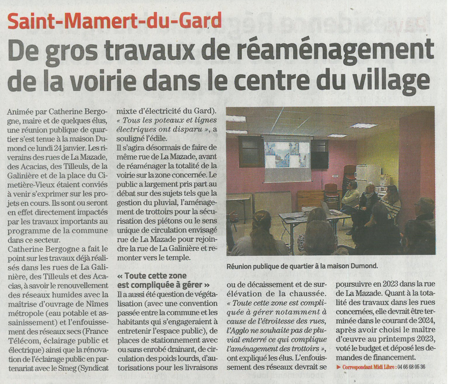 Réaménagement de la voirie à Saint-Mamert-du-Gard
