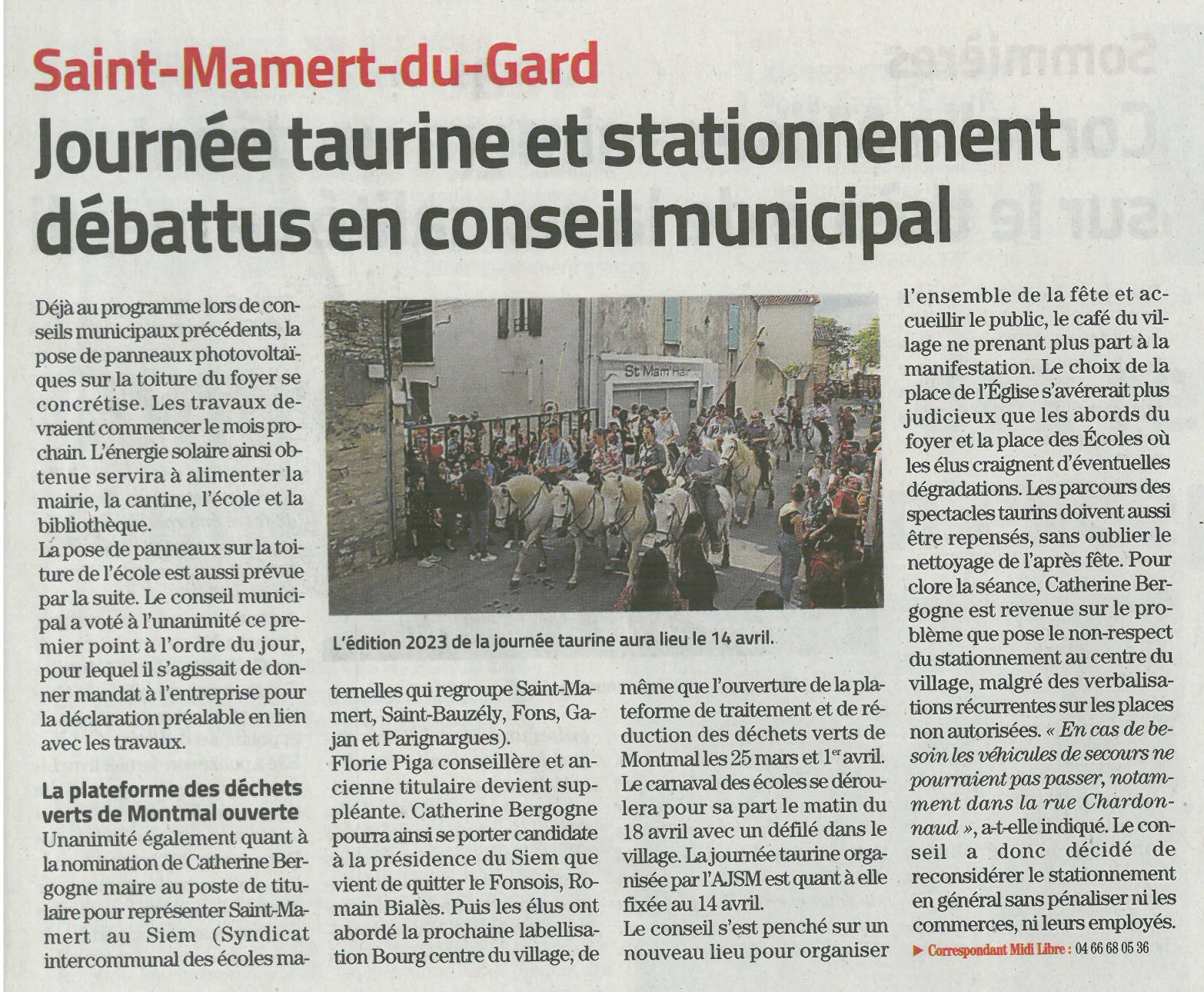 Le conseil municipal de Saint-Mamert-du-Gard
