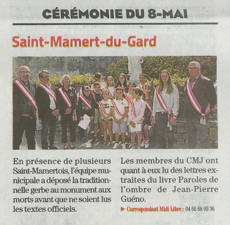 Cérémonie du 8 mai Mairie de Saint-Mamert-Du-Gard