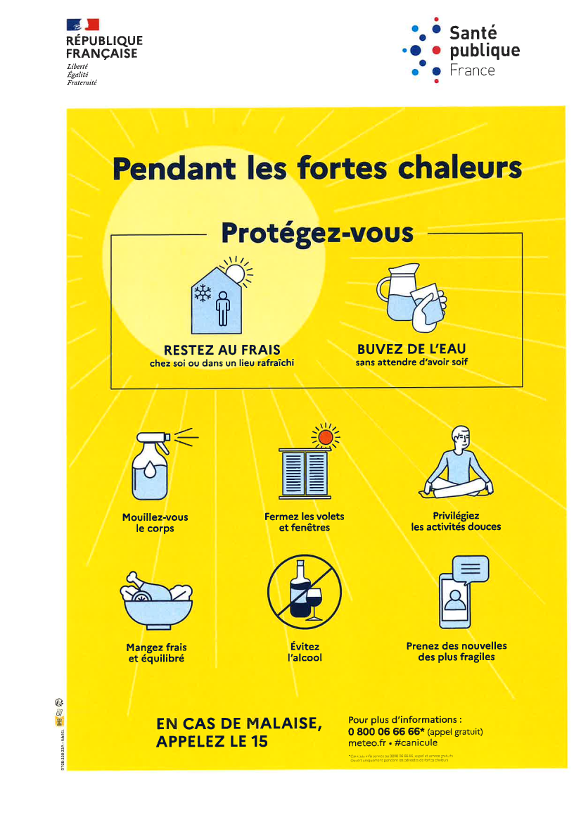 Pendant les fortes chaleurs protégez-vous! Pendant les fortes chaleurs protégez-vous!