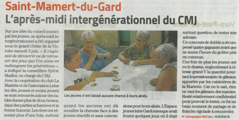 Saint-Mamert-du-Gard L'aprés-midi intergénérationnel du CMJ 3 juin 2023