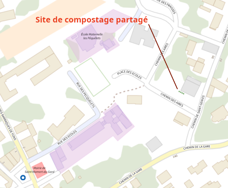 Localisation du site de compostage partagé
