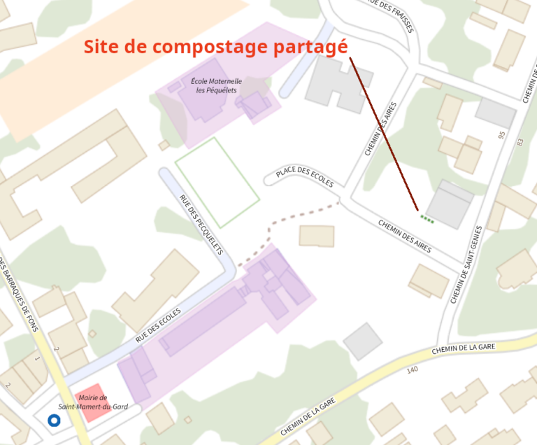 Localisation du site de compostage partagé Localisation du site de compostage partagé
