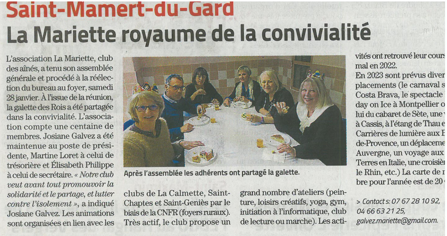 L'association la Mariette Saint-Mamert-du-Gard