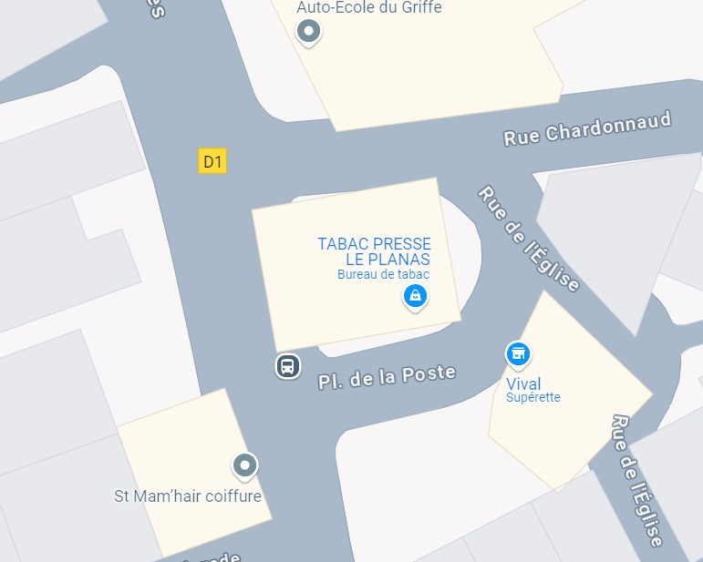 Place de la poste. Stationnement réglementé. Place de la poste. Stationnement réglementé.